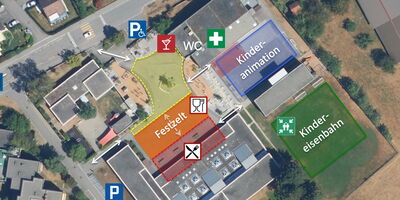 Situationsplan Festareal Schulanlage Gschwader | (c) GIS Uster 2020