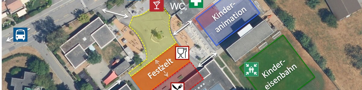 Situationsplan Festareal Schulanlage Gschwader | (c) GIS Uster 2020